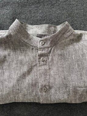 Sarma Finnish grey linen shirt - unisex officer style. L/M size